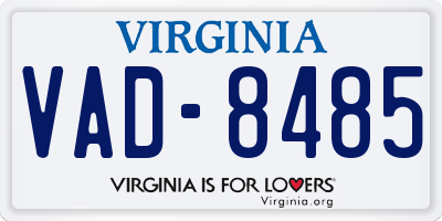 VA license plate VAD8485