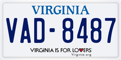 VA license plate VAD8487
