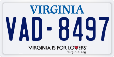 VA license plate VAD8497