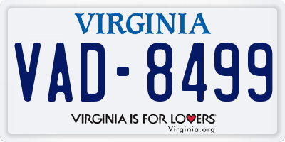 VA license plate VAD8499