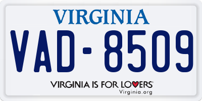 VA license plate VAD8509