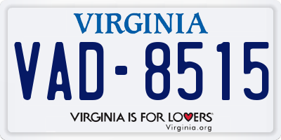 VA license plate VAD8515