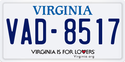 VA license plate VAD8517