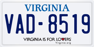 VA license plate VAD8519