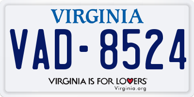 VA license plate VAD8524