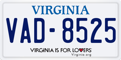 VA license plate VAD8525