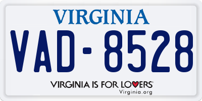 VA license plate VAD8528