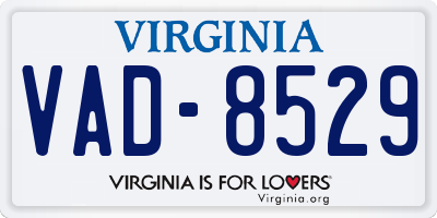 VA license plate VAD8529