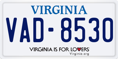 VA license plate VAD8530