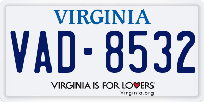 VA license plate VAD8532