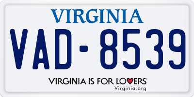 VA license plate VAD8539