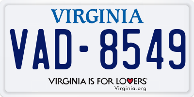 VA license plate VAD8549