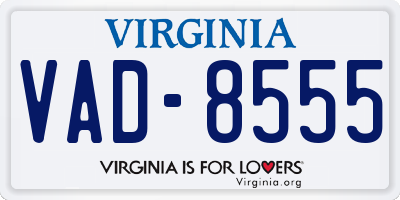 VA license plate VAD8555
