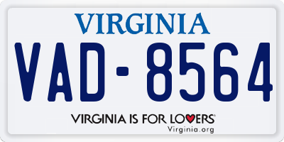 VA license plate VAD8564