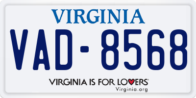 VA license plate VAD8568