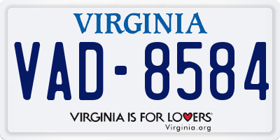 VA license plate VAD8584