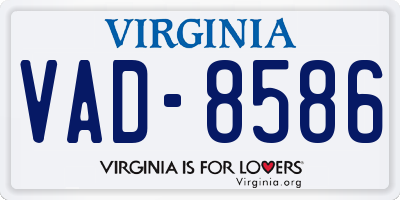 VA license plate VAD8586
