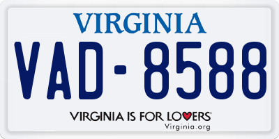 VA license plate VAD8588