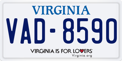 VA license plate VAD8590