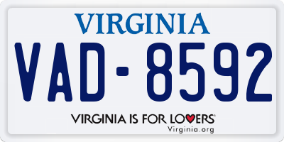 VA license plate VAD8592