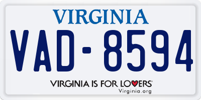 VA license plate VAD8594