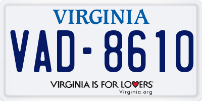 VA license plate VAD8610