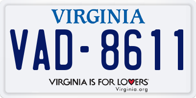 VA license plate VAD8611