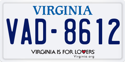 VA license plate VAD8612