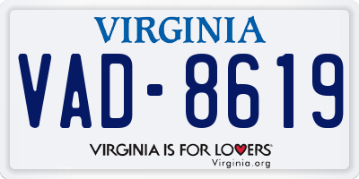 VA license plate VAD8619