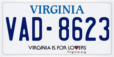VA license plate VAD8623