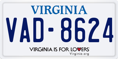 VA license plate VAD8624