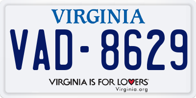 VA license plate VAD8629