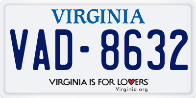 VA license plate VAD8632