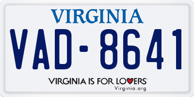 VA license plate VAD8641