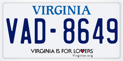 VA license plate VAD8649
