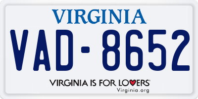 VA license plate VAD8652