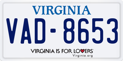 VA license plate VAD8653