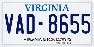 VA license plate VAD8655