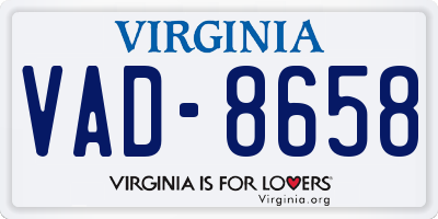 VA license plate VAD8658