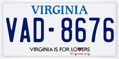 VA license plate VAD8676