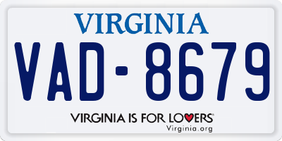 VA license plate VAD8679