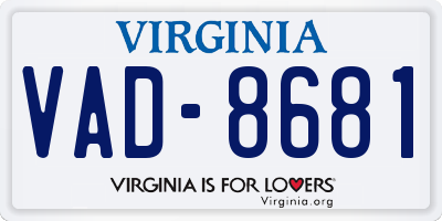 VA license plate VAD8681