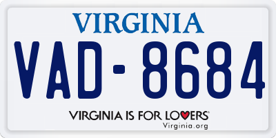 VA license plate VAD8684