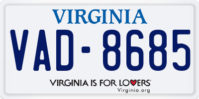 VA license plate VAD8685