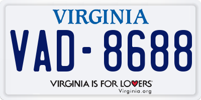 VA license plate VAD8688