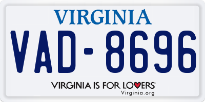 VA license plate VAD8696