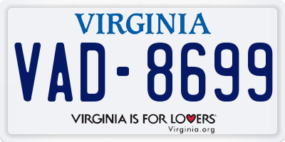 VA license plate VAD8699