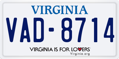 VA license plate VAD8714