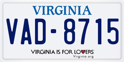 VA license plate VAD8715
