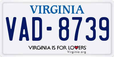 VA license plate VAD8739